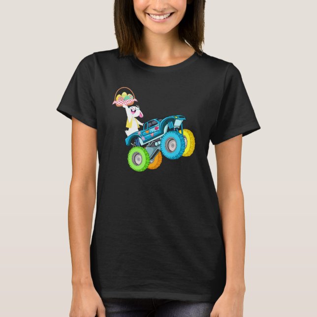 Påsk Dagen 2022: Monster Lastbil Bunny Eggs Boy Gi T Shirt (Framsida)
