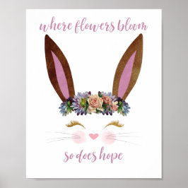 Påsk där blommor blommar hoppas det poster