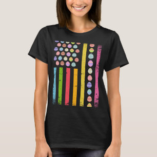 Påsk Day American Eggs Vintage USA flagga Påsk P T Shirt
