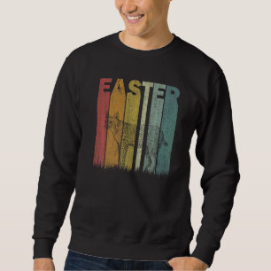 Påsk Day Bobcat Retro Graphic Funny Påsk kosting Lång Ärmad Tröja