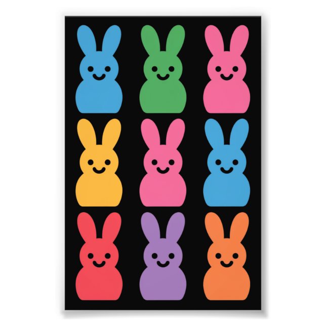 Påsk Day Bunny Eggs Play Leopard Fototryck (Framsidan)