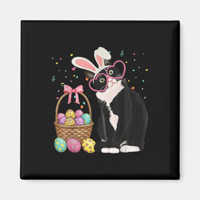 Påsk Day Cat Bunny Öron Eggs Graphic Manar Women K Magnet (Framsidan)