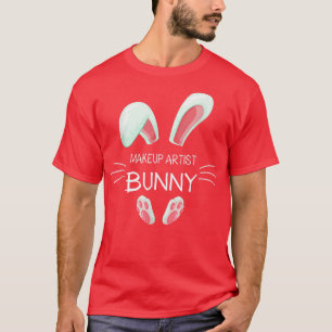 Påsk Day Costume Matching Cute Makeup Artist Bun T Shirt