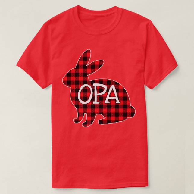 Påsk Day Costume Red Play Bunny Graphic Opa Mat T Shirt (Design framsida)