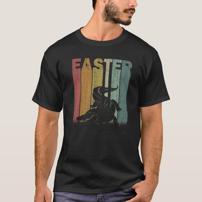 Påsk Day Crokodiles Retro Graphic Funny Påsk C T Shirt (Framsida)