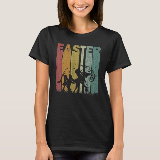 Påsk Day Elephant Retro Graphic Funny Påsk Cos T Shirt (Framsida)