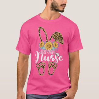 Påsk Day Funny Dialysis Nurse Cute Bunny Leopard T Shirt