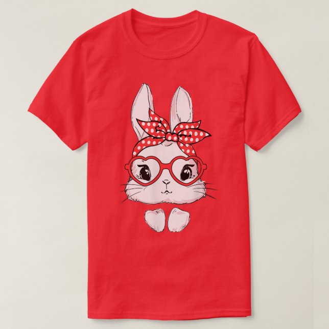 Påsk Day Leopard Bunny Glasses Eggs Cute Rabbit T Shirt (Design framsida)