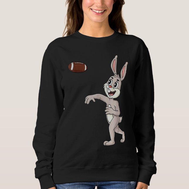 Påsk Day Rabbit Football Quarterback Funny Boys T Shirt (Framsida)