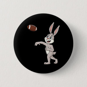 Påsk Day Rabbit Football Quarterback Roligt Boys G Knapp