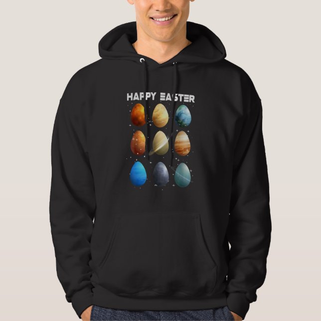 Påsk Day Space Science Påskäggs Planets Astro Hoodie (Framsida)