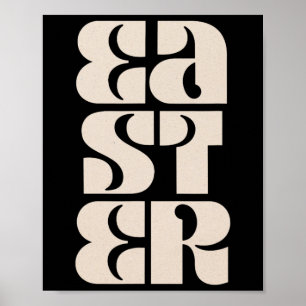 Påsk Delight Vibrant Block Brev Firande Poster
