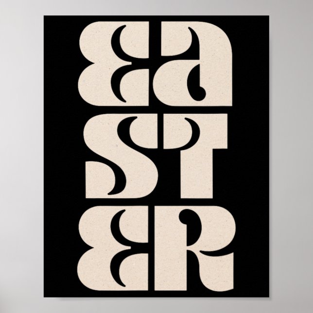 Påsk Delight Vibrant Block Brev Firande Poster (Framsidan)