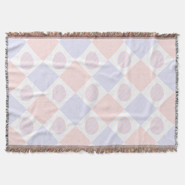 Påsk Diamond Mönster med dekorerade ägg Filt (Framsidan)