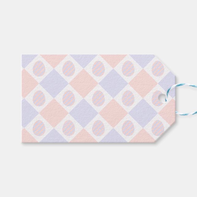 Påsk Diamond Mönster med dekorerade ägg Presentetikett (Framsidan (Horisontell))
