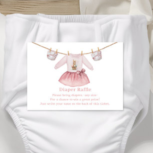 Påsk Diaper Raffle Rosa Girl Baby Shower Tilläggskort