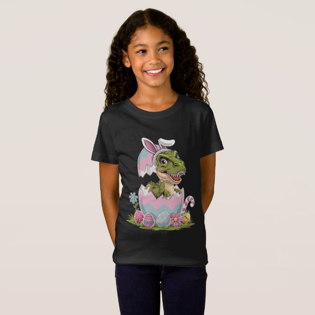 Påsk Dino Hatchling T Shirt (Hel framsida)