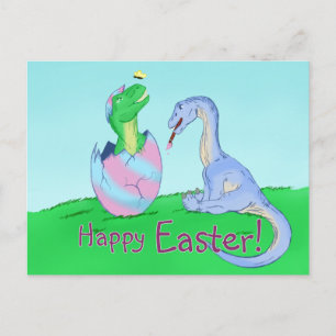 Påsk Dinos Helg Vykort