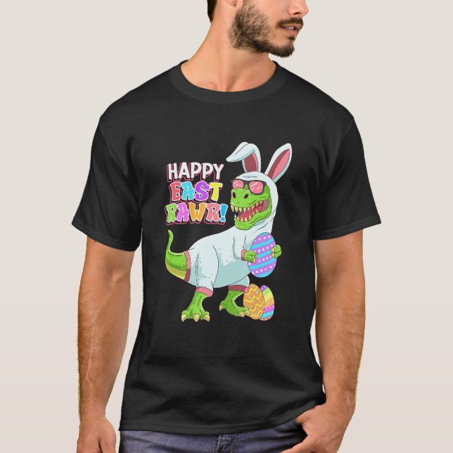 Påsk Dinosaur Funny Lycklig Eastrawr Rex Easte T Shirt (Framsida)