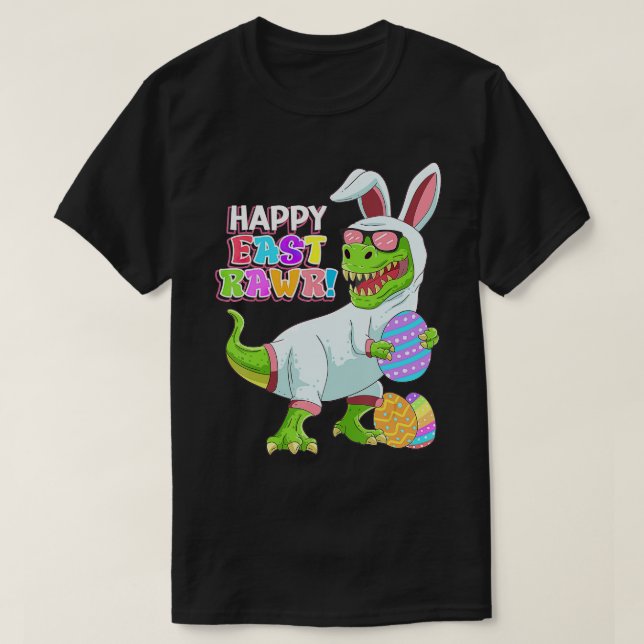 Påsk Dinosaur Funny Lycklig Eastrawr t Rex Eas T Shirt (Design framsida)