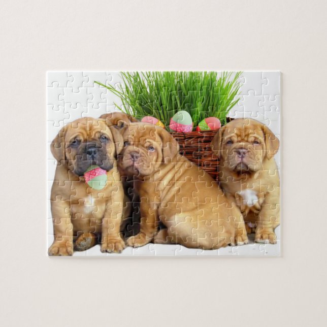 Påsk Dogue de Bordeaux valp Pussel (Horisontell)