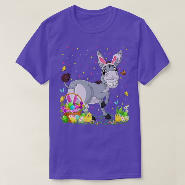Påsk Donkey Bunny Egg Hunting Donkey Påsk Sund T Shirt (Design framsida)