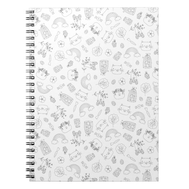 Påsk Doodle Kiddie Mönster Anteckningsbok (Framsidan)