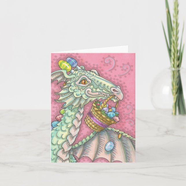 PÅSK DRAGON EGG DROP HÄLSNING NOTE CARD Blank Helgkort (Framsida)