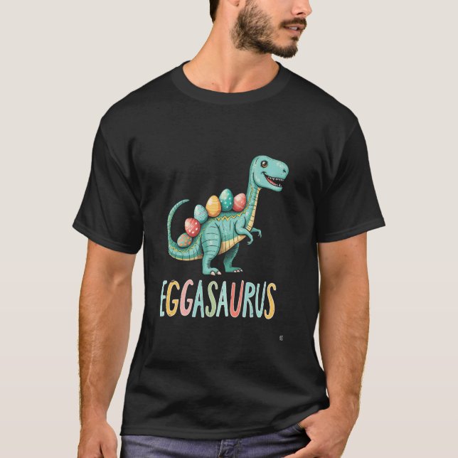 Påsk EGGASAURUS Whimsical Dinosaurie T Shirt (Framsida)
