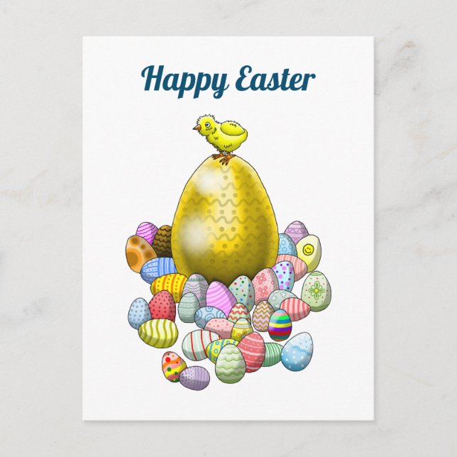 Påsk Egghunt Helg Vykort (Framsida)