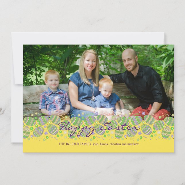 Påsk Eggstravaganza Photo Påsk Card Julkort (Framsida)