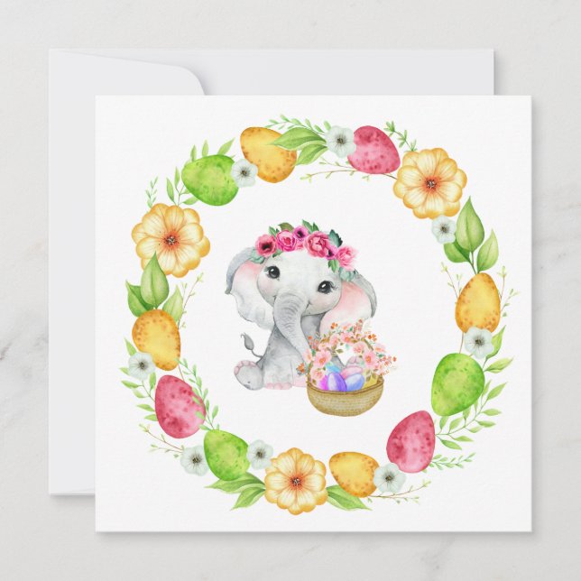 Påsk Elephant Cards Inbjudningar (Framsida)