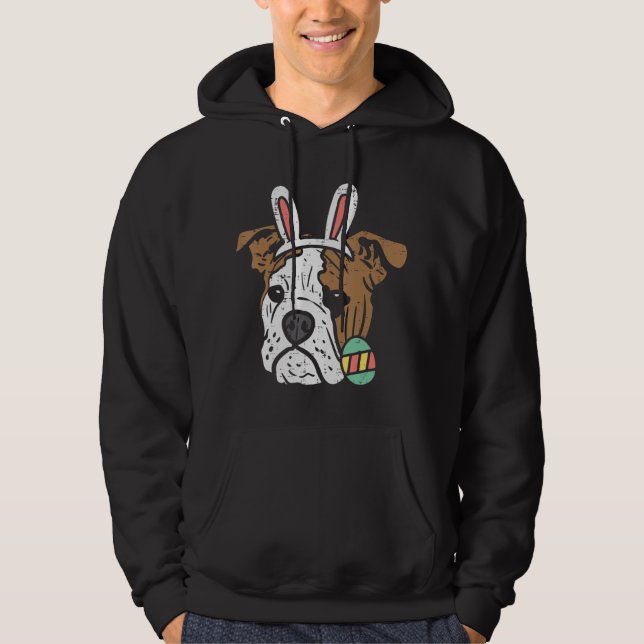 Påsk English Bulldog Bunny Hund älskare Owner Mana Hoodie (Framsida)