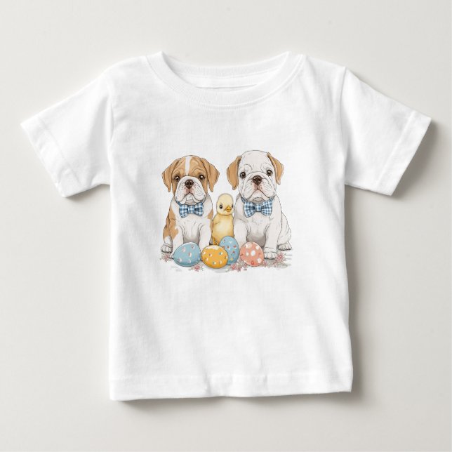 Påsk English Bullhundars T Shirt (Framsida)