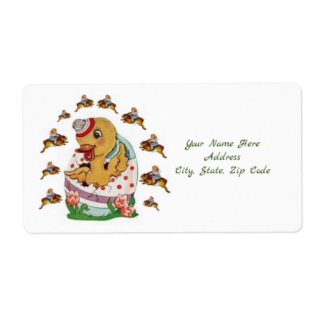 Påsk-etiketter Anka Fraktsedel (Framsidan)