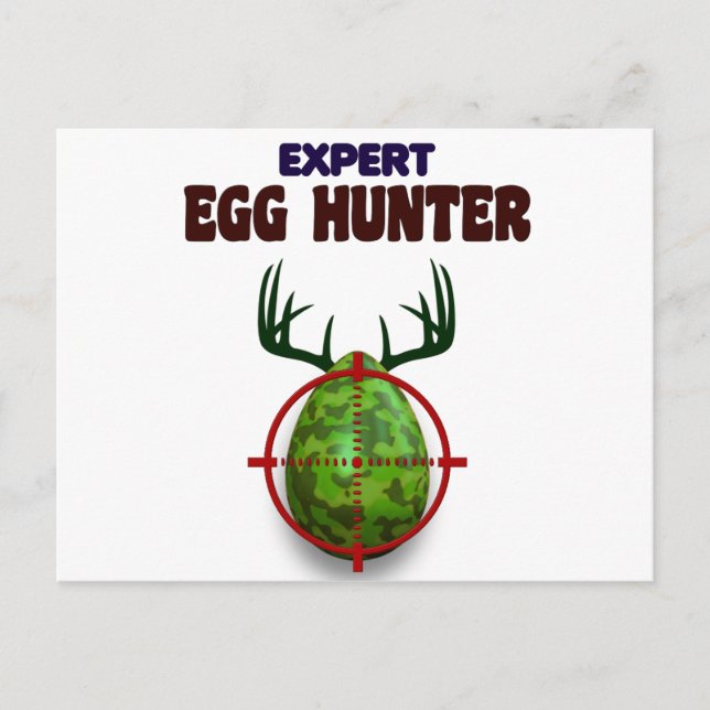 Påsk expert Hunter, hjort-målskytte, roligt Helg Vykort (Framsida)