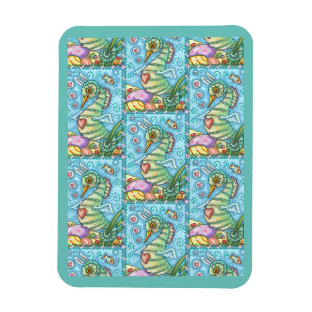 PÅSK FANTASY, VÅR SEAHORSE HELGDAG MAGNET (Vertikal)