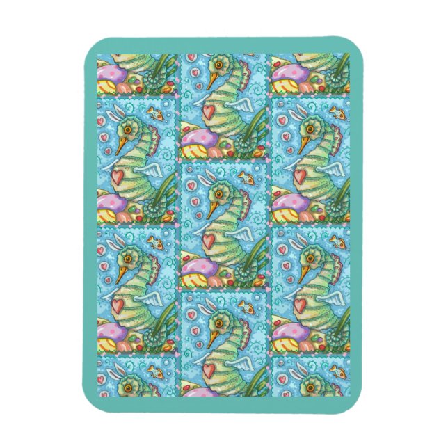 PÅSK FANTASY, VÅR SEAHORSE HELGDAG MAGNET (Vertikal)