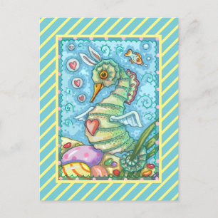 PÅSK FANTASY, VÅR SEAHORSE HELGDAG POSTCARD VYKORT