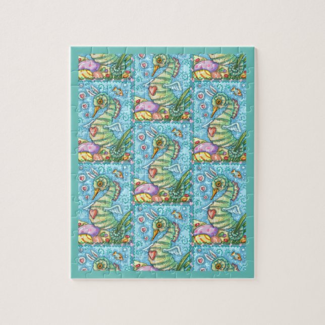 PÅSK FANTASY, VÅR SEAHORSE HELGDAG PUZZLE PUSSEL (Vertikal)