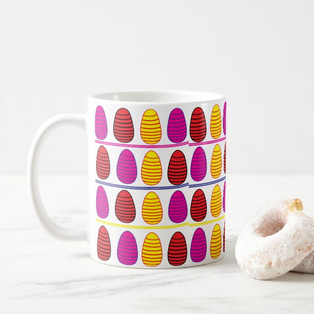 Påsk Färgglad Glad Påsk Ägg Påsk  Kaffemugg (Med munk)