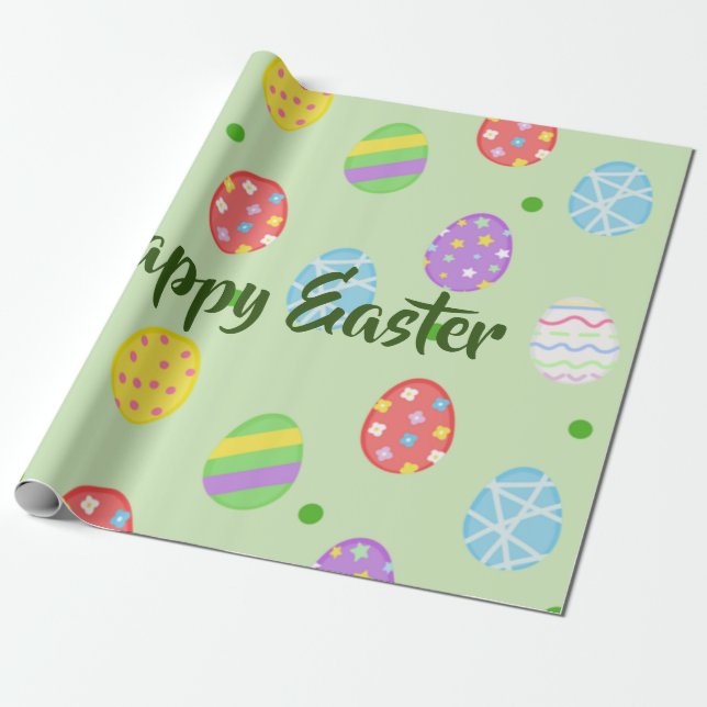 Påsk färgstarka ägg Festive Presentpapper (Utrullad)