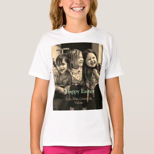 påsk firande lägga till QR-foto glad påsk T Shirt (Framsida)