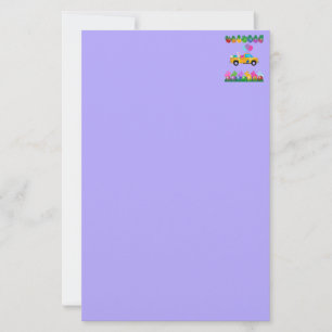 Påsk Firande Lila Stationery Brevpapper