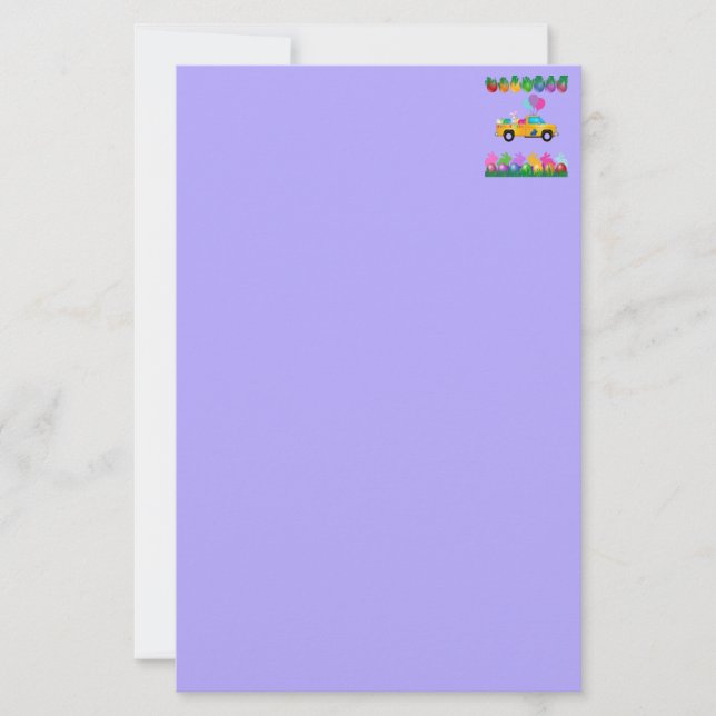 Påsk Firande Lila Stationery Brevpapper (Framsida)