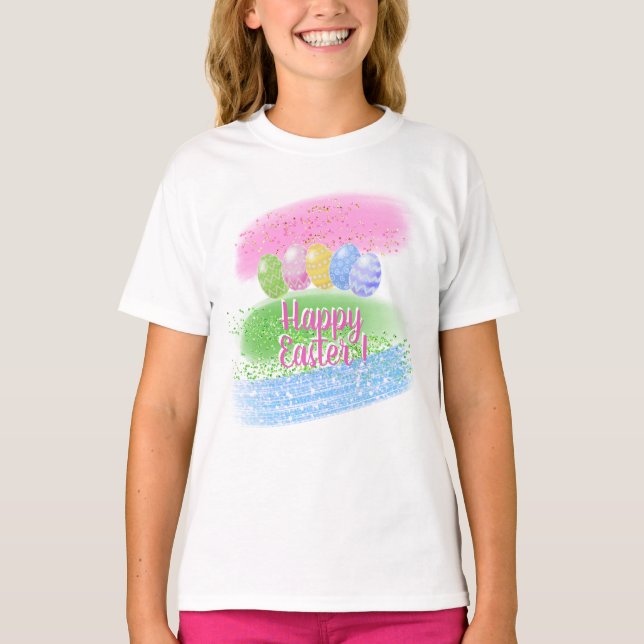 Påsk-flickornas kläder, påsk-gåva, Glad påsk T Shirt (Framsida)