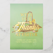 Påsk Flower Basket Grönt Tack Påsk Business