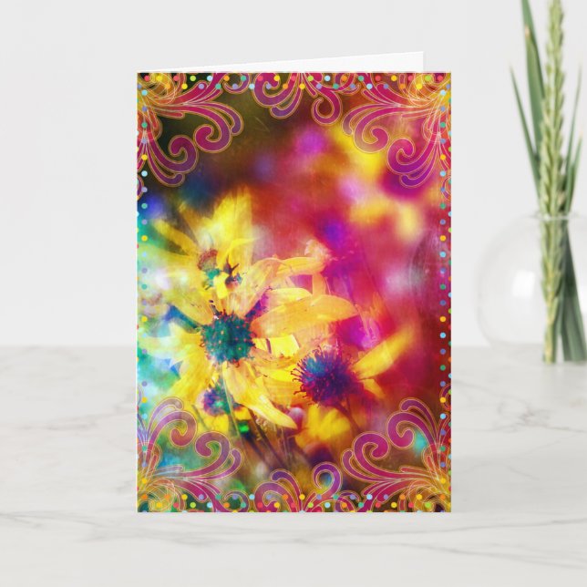 Påsk Flowers Digital Art Helgkort (Framsida)