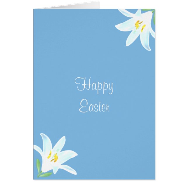 Påsk Flowers on Light Blue Hälsningskort (Framsidan)