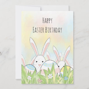 Påsk födelsedag, söt bunny och ägg